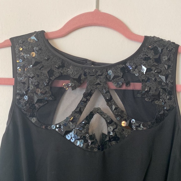 ASOS PETITE Exclusive Dress With Embellished Neck And Hi Lo Hem black - Picture 5 of 8